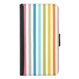Summer Rainbow Stripes Samsung Galaxy S5 Wallet Case