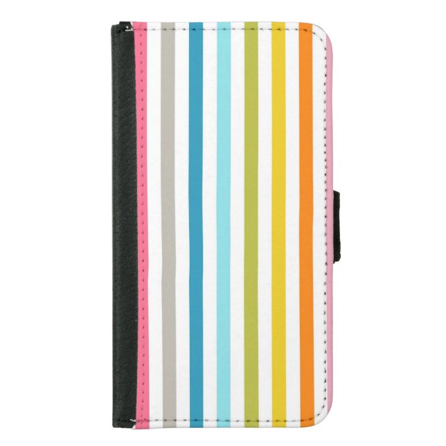 Summer Rainbow Stripes Samsung Galaxy Wallet Case (Front)
