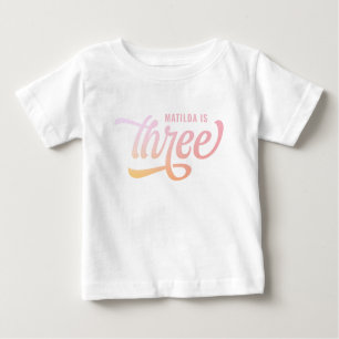 Summer rainbow three 3rd birthday gift baby T-Shirt