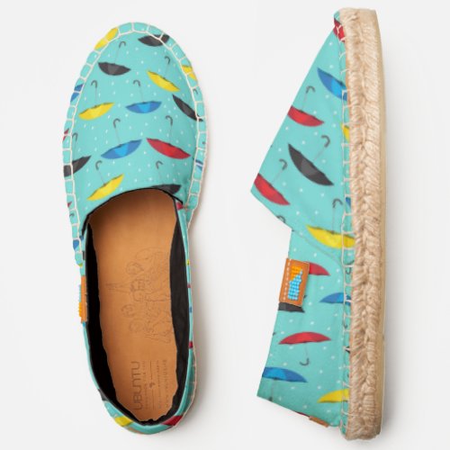 Summer Rains  Colorful Umbrella Pattern Espadrilles