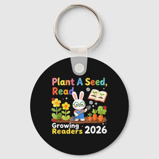 Summer Reading 2026 Plant A Seed Read Growing Keychain (Front)
