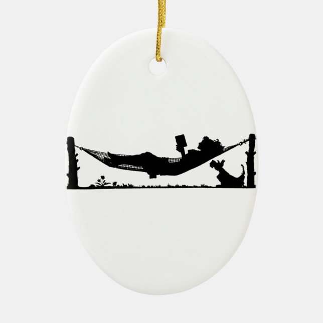 Summer Reading Ceramic Ornament (Front)
