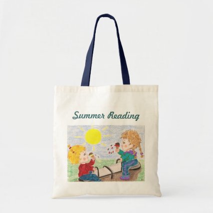Summer reading small tote bag