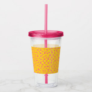 Summer-Ready Pink & Yellow Tumbler – 16oz
