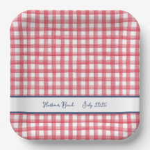 Summer Red Gingham, Checkered July 4th