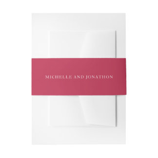 summer red magenta Calligraphy the Wedding  Invitation Belly Band