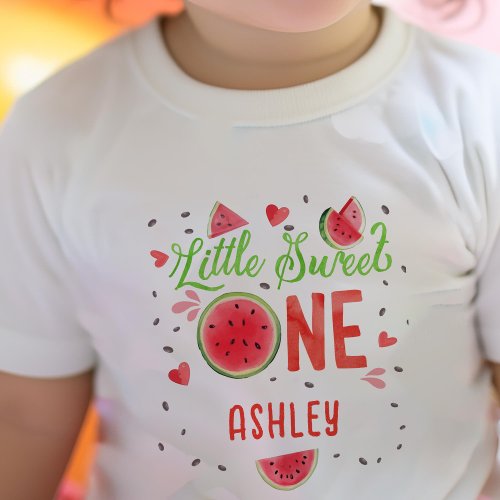 Summer Red one in a melon girl 1st birthday Baby T_Shirt