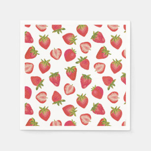 Summer Red Strawberry Pattern Napkins