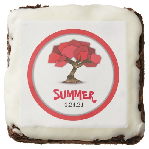 Summer Red Tree Customizable Brownie Food Gift