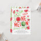 Summer red Watermelon, One in a melon 1st Birthday Invitation | Zazzle