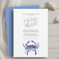 Summer Rehearsal Dinner Invitations Blue Crab
