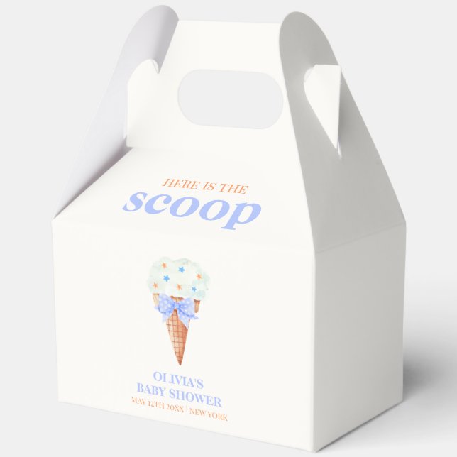 Summer Retro Bow Star Ice Cream Baby Shower Favor Boxes (Back)