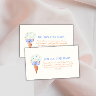 Summer Retro Bow Star Ice Cream Books Baby Shower Enclosure Card