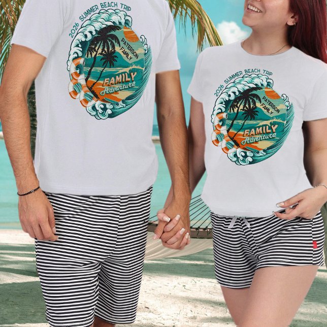 Summer Retro Family Reunion Beach Trip Vacation T-Shirt (Creator Uploaded)