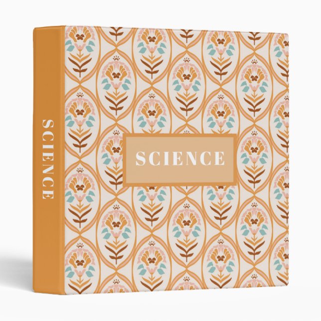 Summer Retro Garden | Subject 3 Ring Binder (Front/Spine)