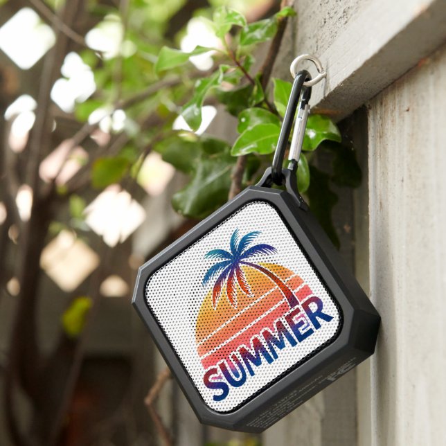 Summer retro sunset palm tree bluetooth speaker (Inisitu)