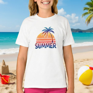 Summer retro sunset palm tree T-Shirt