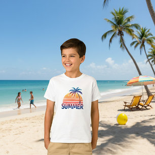Summer retro sunset palm tree T-Shirt