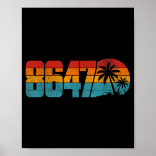 Summer Retro Sunset Vintage es Palm Trees Poster