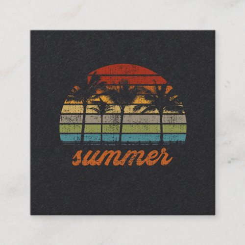 Summer Retro Vintage Art Palms Sun Warm Sunny Gift Square Business Card