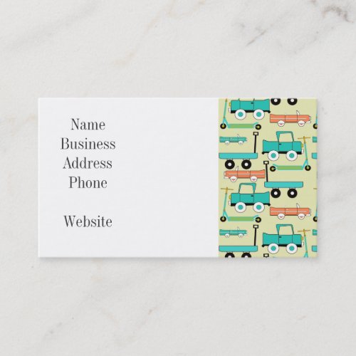 Summer Retro Wheels Scooters Cars Wagons Trucks Business Card