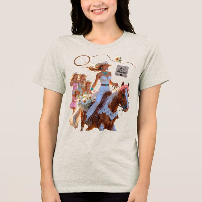 Summer Ride to Forever – Cowgirl Wedding Bliss Tri-Blend Shirt (Front)