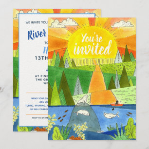 Summer River Adventure Teen Birthday Party Invitat Invitation