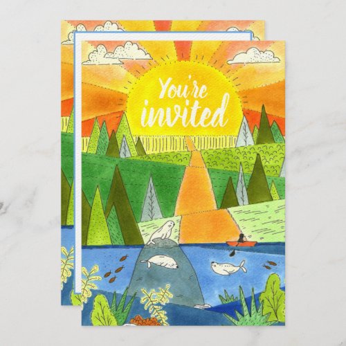 Summer River Adventure Teen Birthday Party Invitat Invitation
