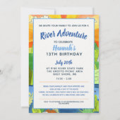 Summer River Adventure Teen Birthday Party Invitat Invitation (Back)