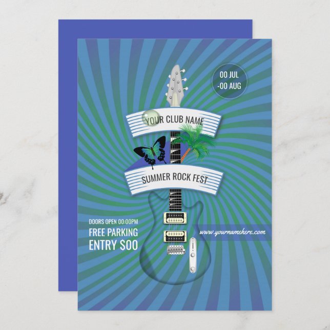 Summer Rock Festival add logo invitation (Front/Back)