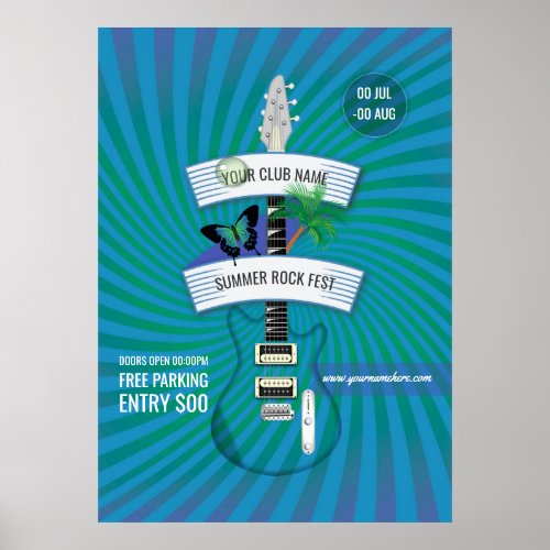Summer Rock Festival add logo invitation Poster