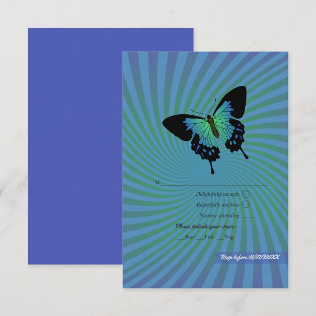 Summer Rock Festival Wedding RSVP Card (Front/Back)