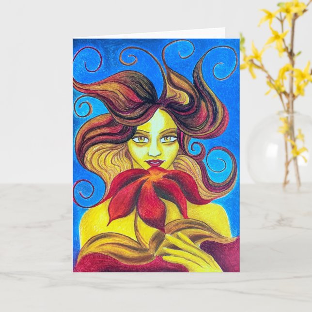Summer Romance greeting card (Yellow Flower)