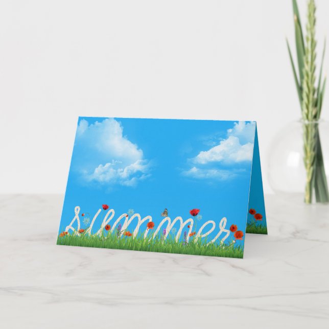 summer rope design with poppies card (Front)