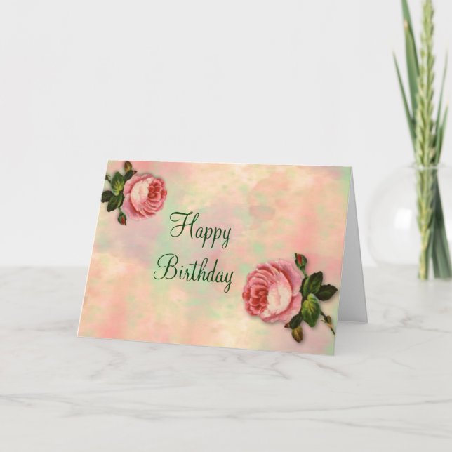 Summer Rose Birthday Card (Front)