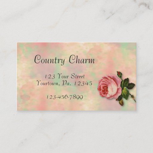 Customizable Summer Rose Business Card
