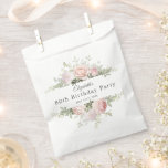 Summer Rose Garden 80th Birthday Party Favor Bag<br><div class="desc">This feminine pink rose floral design is a lovely choice for celebrating at a special birthday party. It features a frame of pastel pink roses and greenery surrounding your text. Personalize with the guest of honor's name and date or other desired text.</div>