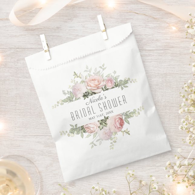 Summer Rose Garden Bridal Shower Favor Bag (Clipped)