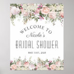 Summer Rose Garden Bridal Shower Welcome Sign at Zazzle