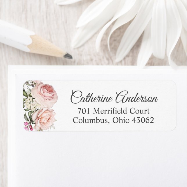 Summer Rose Garden Feminine Floral Label (Insitu)