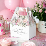 Summer Rose Garden Floral Bridal Shower Favor Boxes<br><div class="desc">This custom bridal shower favor box has feminine pink roses and mixed garden blooms with trailing leaves and branches framing the edges of the design. A lovely script font with heart accent is used for the event title "bridal shower". Personalize the text template with the bride-to-be's name and event date....</div>