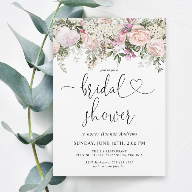 Summer Rose Garden Floral Bridal Shower Invitation (Creator Uploaded)