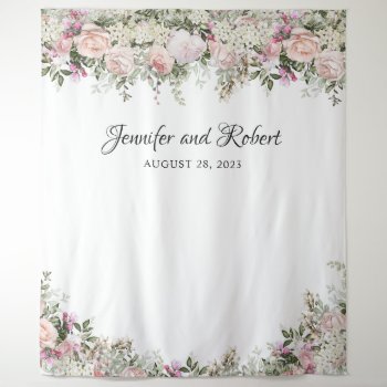 Summer Rose Garden Floral Photo Backdrop by Oasis_Landing at Zazzle