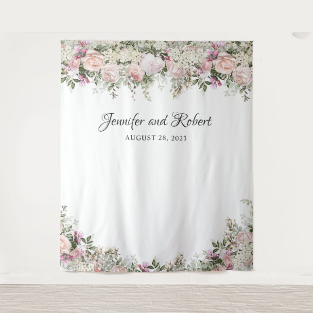 Summer Rose Garden Floral Photo Backdrop (Front)
