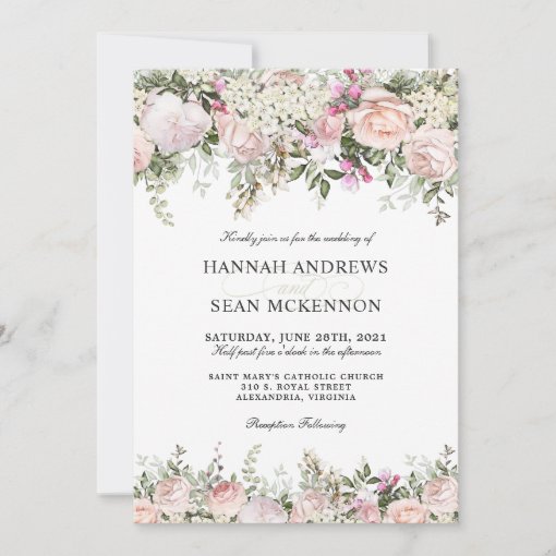 Summer Rose Garden Floral Wedding Invitation | Zazzle