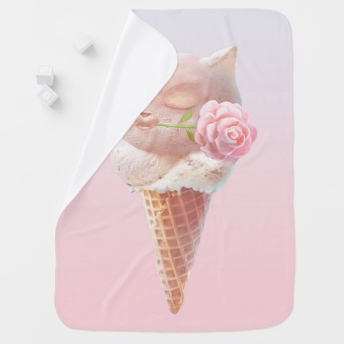 Summer Rose Ice Cream Baby Blanket