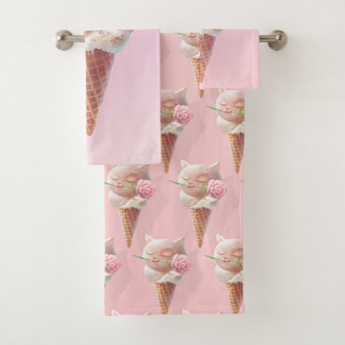Summer Rose Ice Cream Bath Towel Set