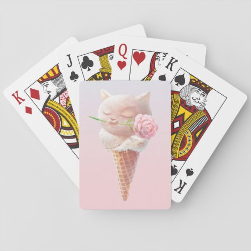 Summer Rose Ice Cream Poker Cards