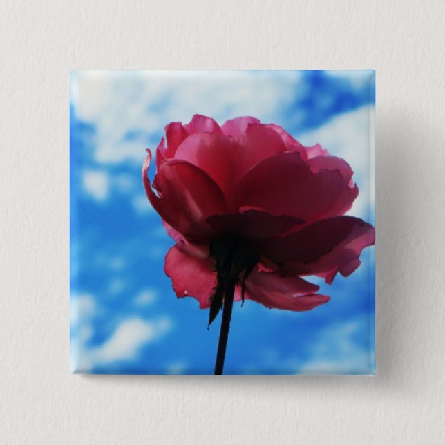 Summer Rose Pinback Button (Front)