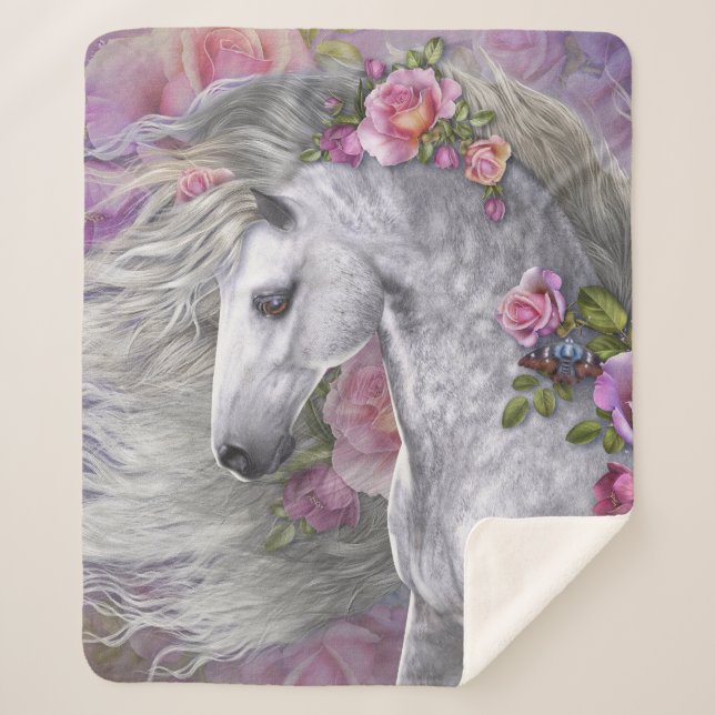 Summer Rose Sherpa Blanket (Front)